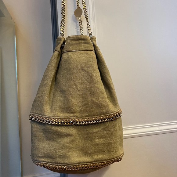 Stella McCartney Chain Linked Canvas Shoulder Bag - Picture 1 of 6